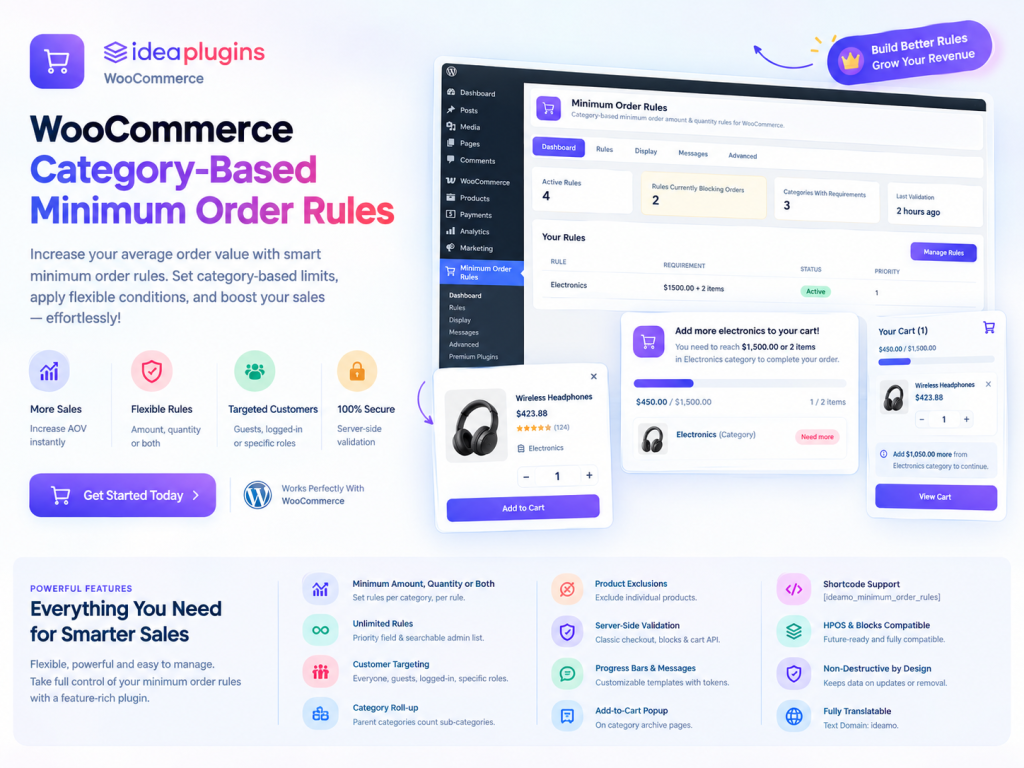 WooCommerce Category-Based Minimum Order Rules