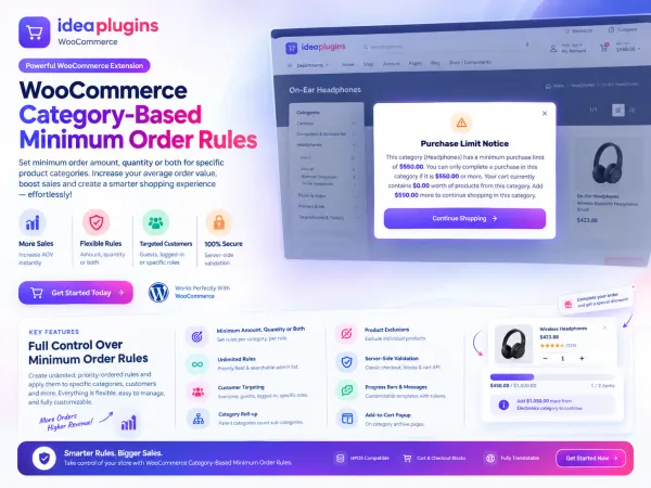 WooCommerce Category-Based Minimum Order Rules