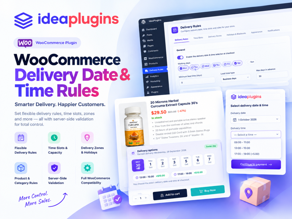 WooCommerce Delivery Date & Time Rules