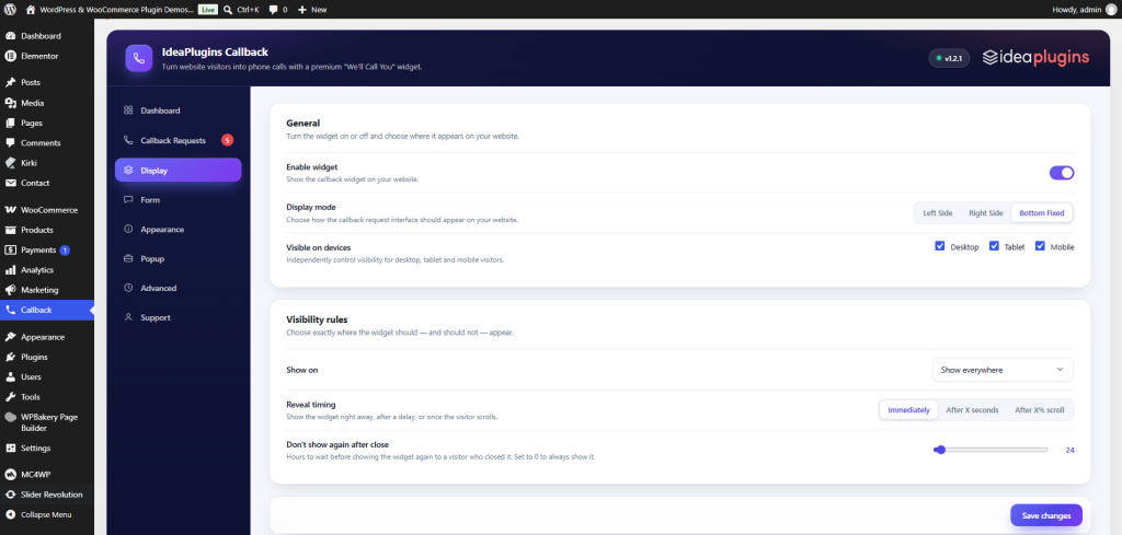 IdeaPlugins Callback – WordPress Callback Plugin