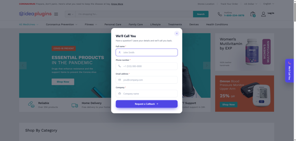 IdeaPlugins Callback – WordPress Callback Plugin