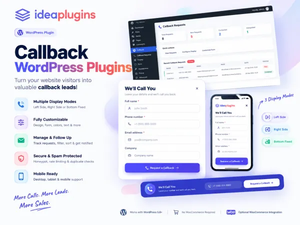 IdeaPlugins Callback – WordPress Callback Plugin
