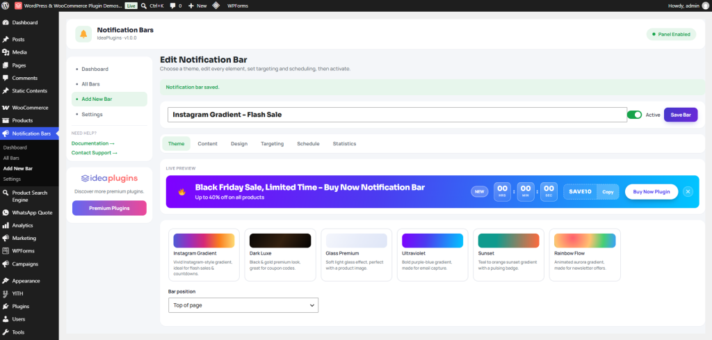 WooCommerce Notification Bar – WordPress Announcement Bar Plugin