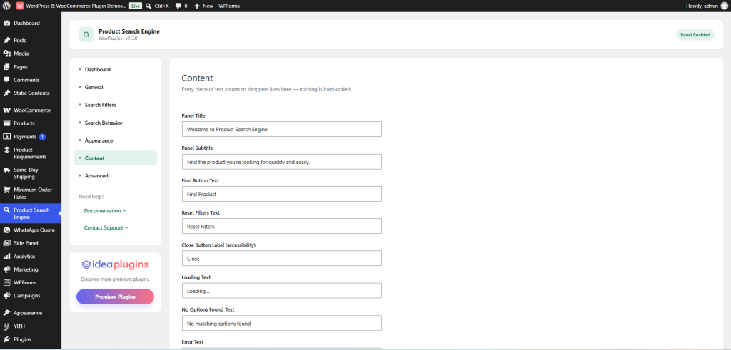 WooCommerce Product Search Engine