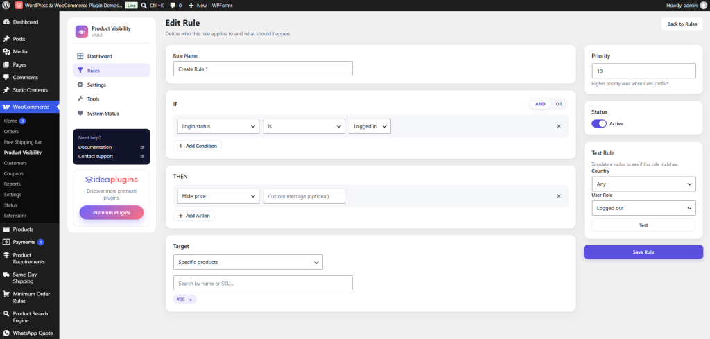 WooCommerce Product Visibility Rules
