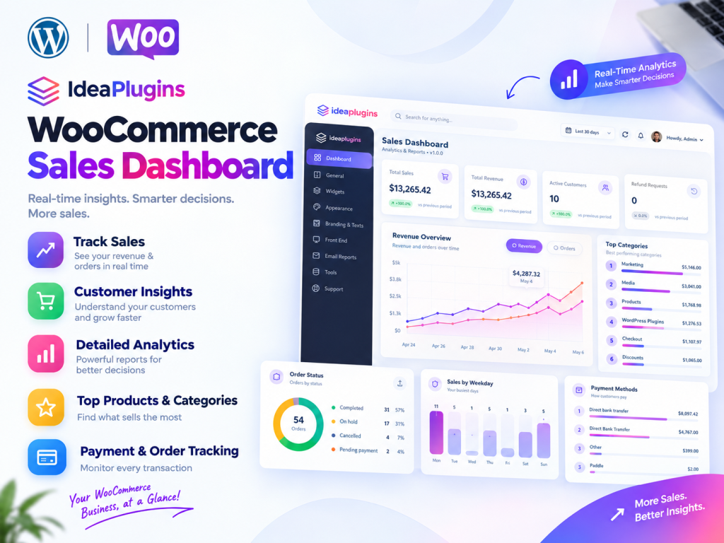 WooCommerce Sales Dashboard Plugin: Track Revenue, Orders & Customers