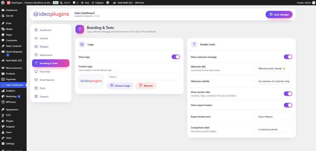 WooCommerce Sales Dashboard – Analytics & Reports